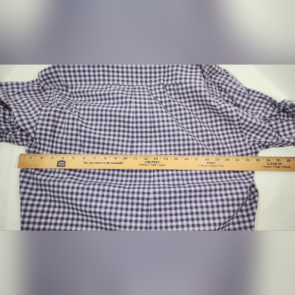 VINTAGE Tommy Hilfiger  Casual Button Up Men's Short Sleeve Shirt Large Purple - Picture 8 of 13